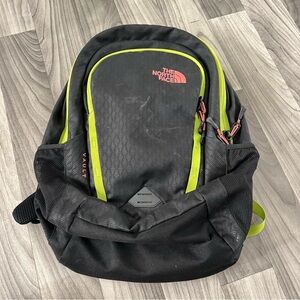 The North Face Vault Black Lime Green Backpack School Bag